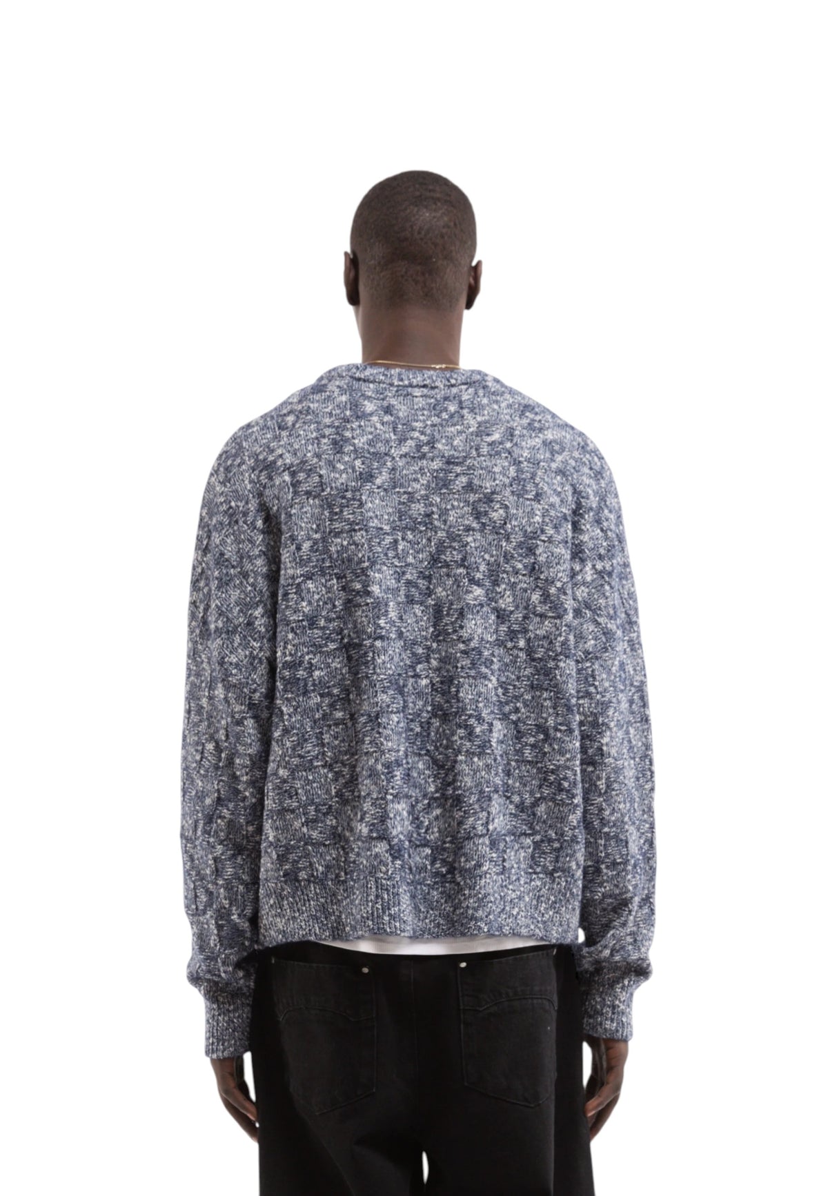 Reternity Artisan knit sweater maglione cropped - Navy