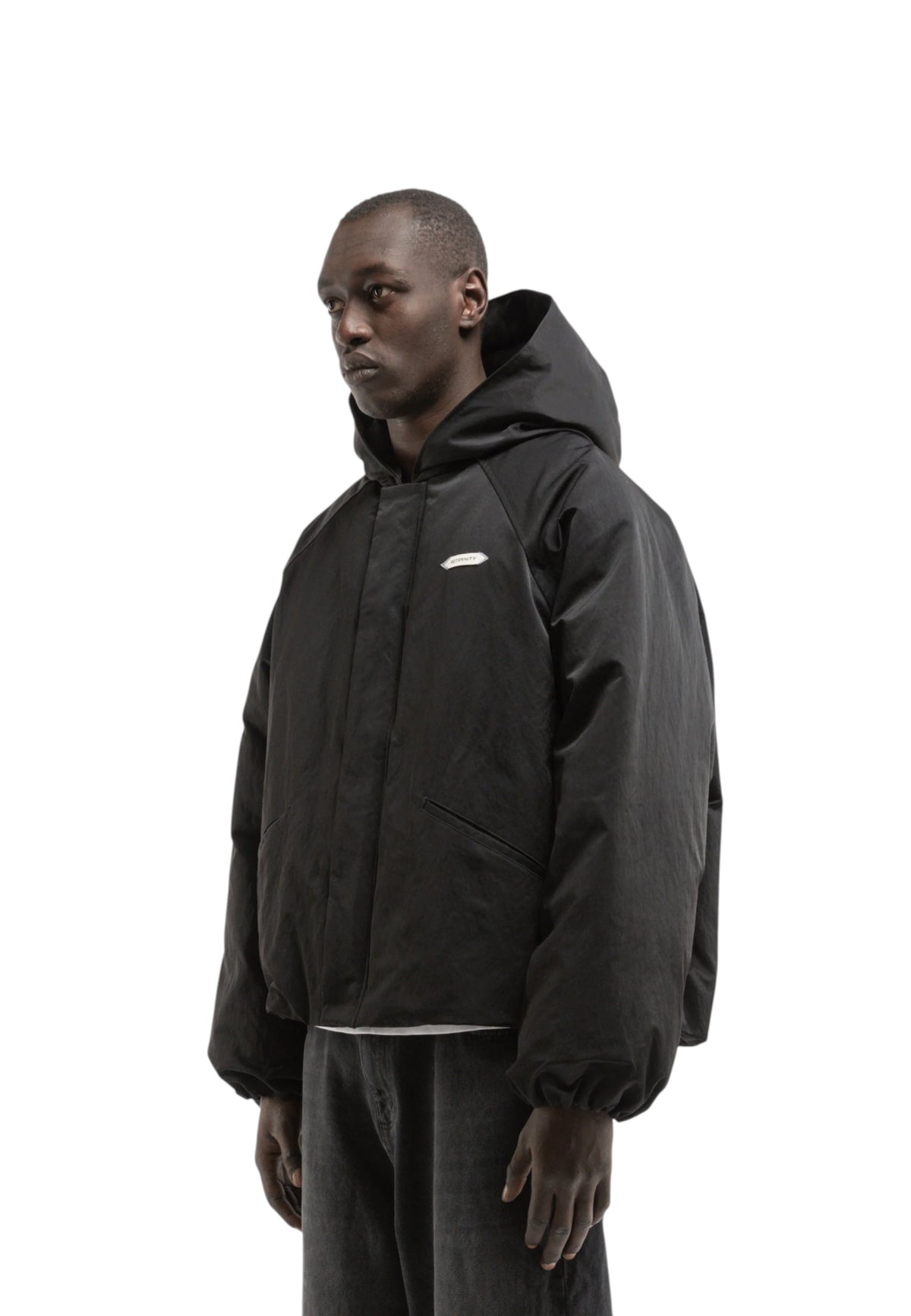 Reternity L'Atelier line puffer Jacket piumino invernale con vestibilità cropped- Black