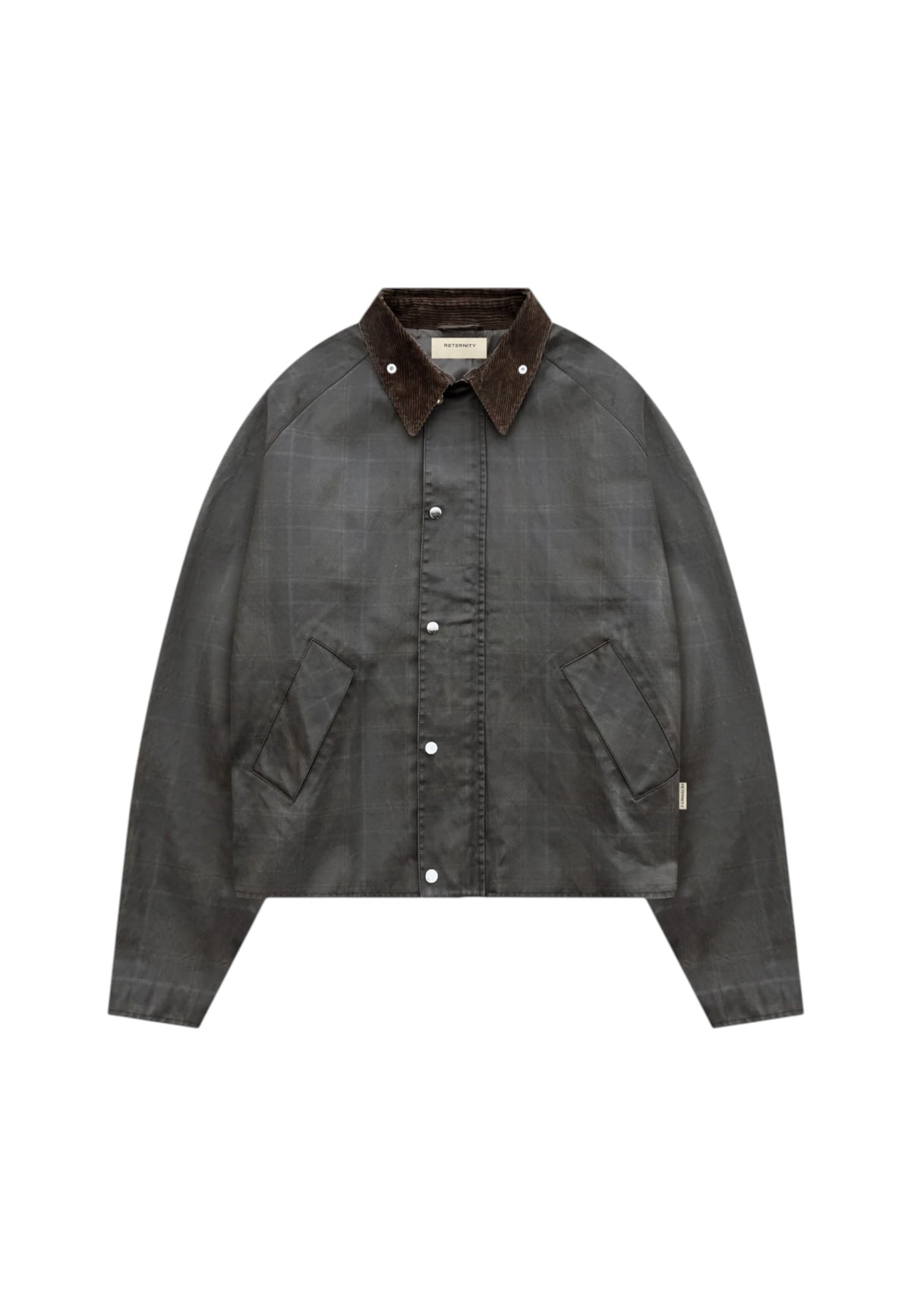 Reternity Checkered waxed hunting Jacket - Dark Blue