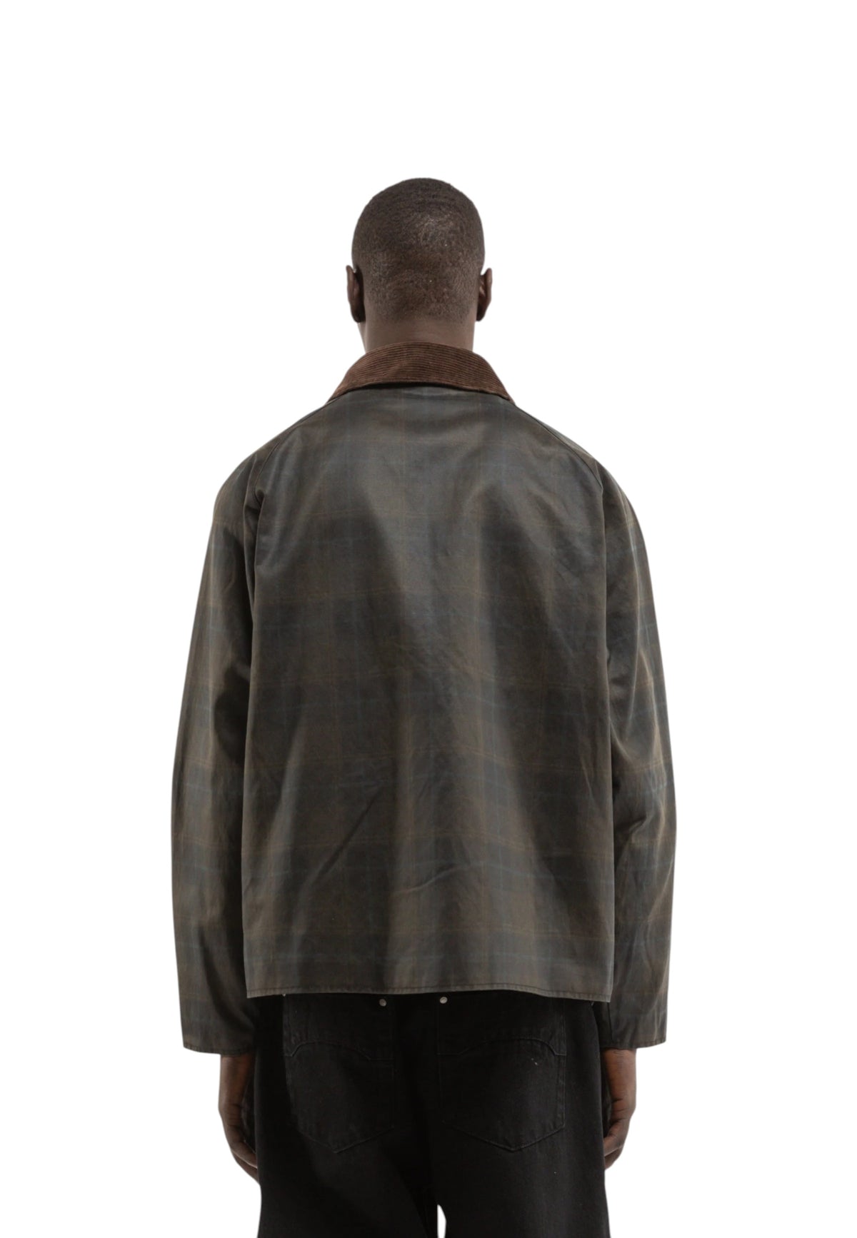 Reternity Checkered waxed hunting Jacket - Dark Blue