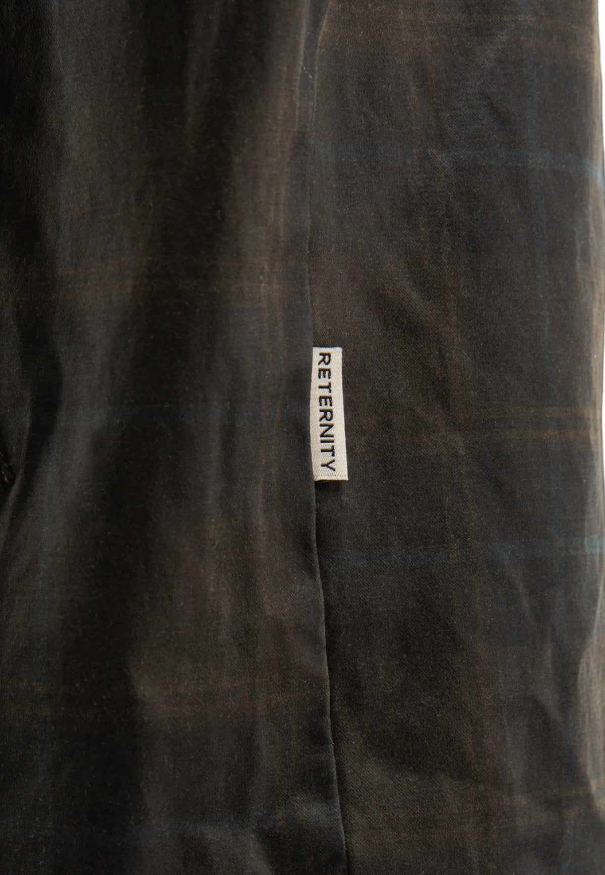 Reternity Checkered waxed hunting Jacket - Dark Blue