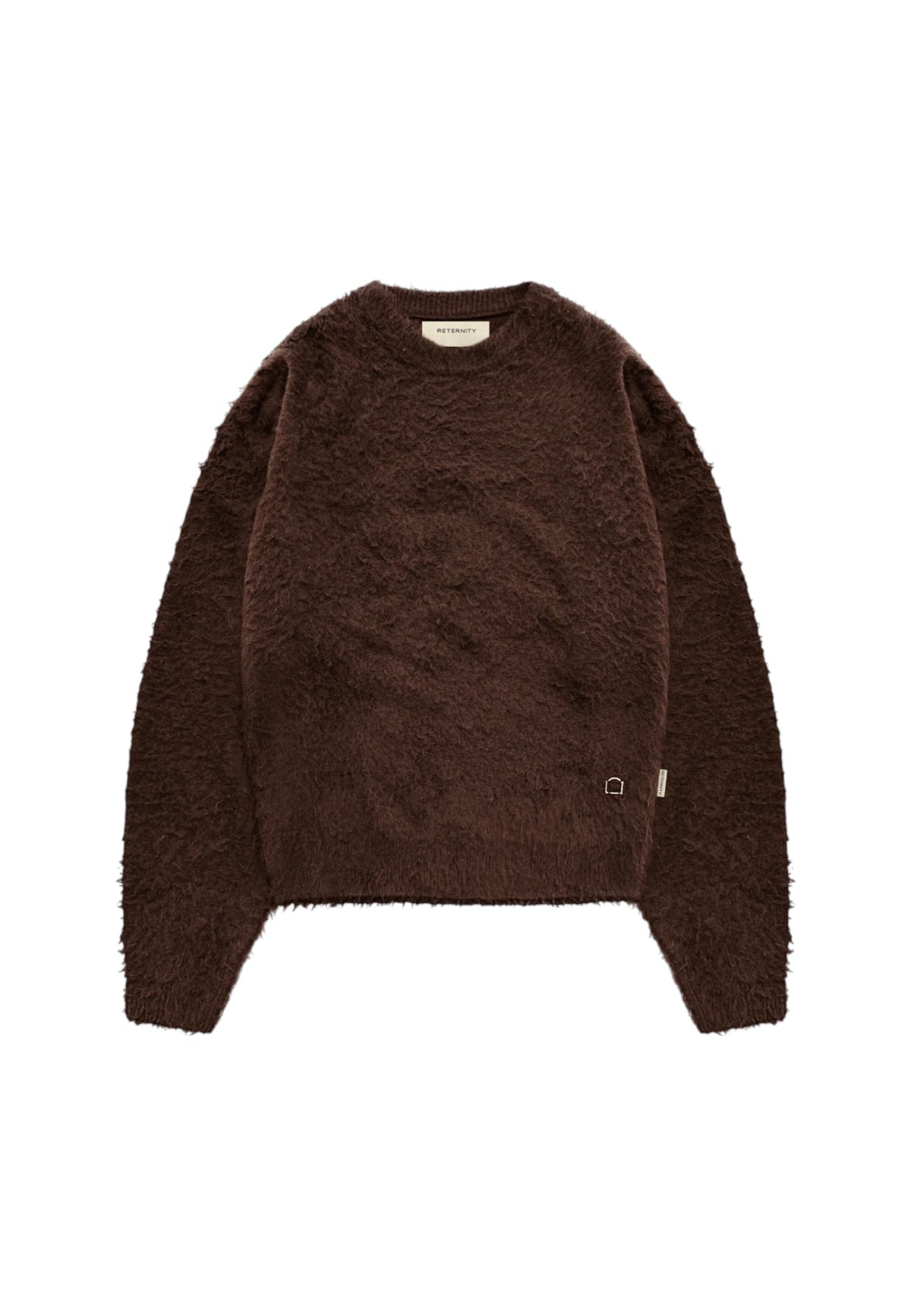 Reternity Vintage furry knit sweater maglione vestibilità cropped - Brown