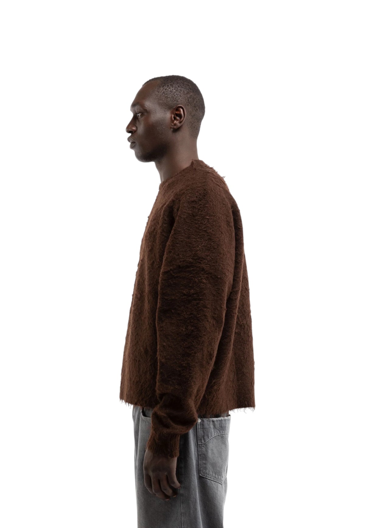 Reternity Vintage furry knit sweater maglione vestibilità cropped - Brown