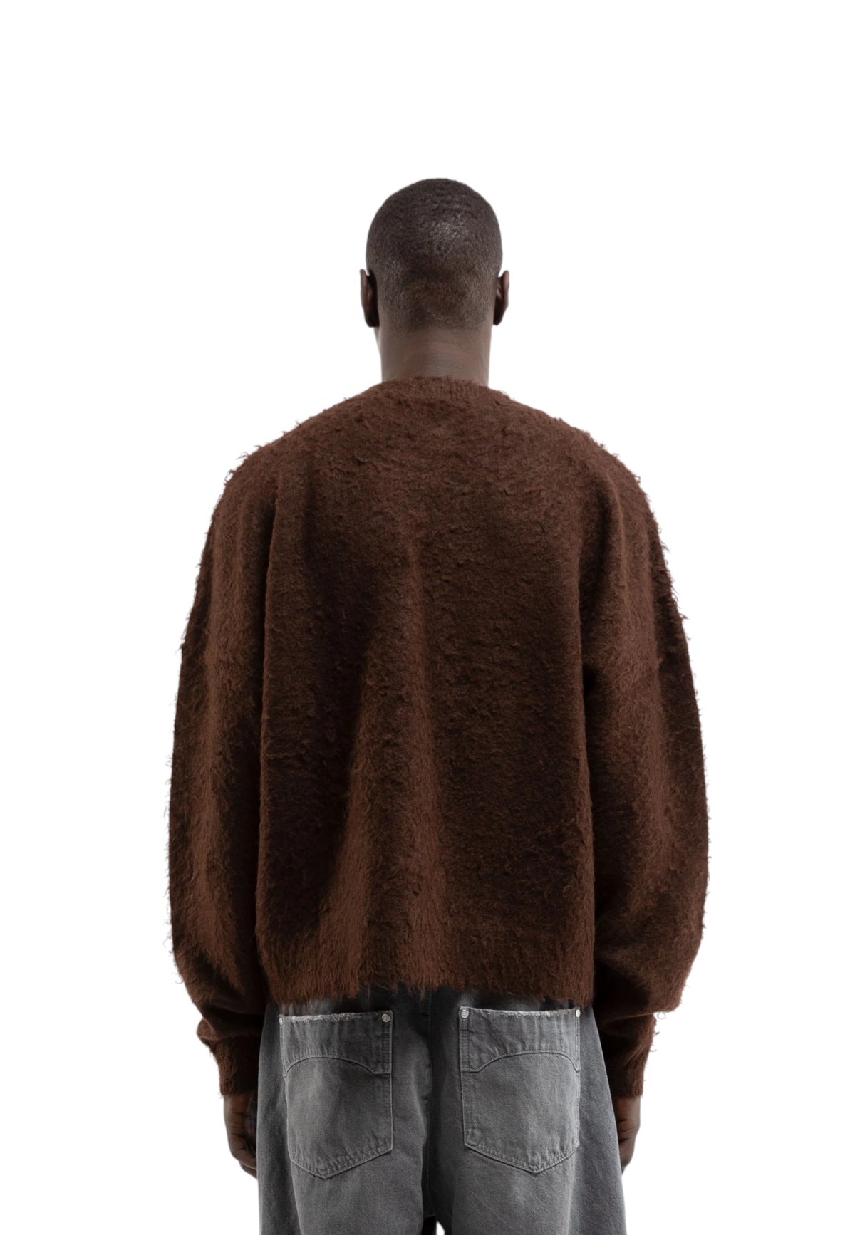 Reternity Vintage furry knit sweater maglione vestibilità cropped - Brown