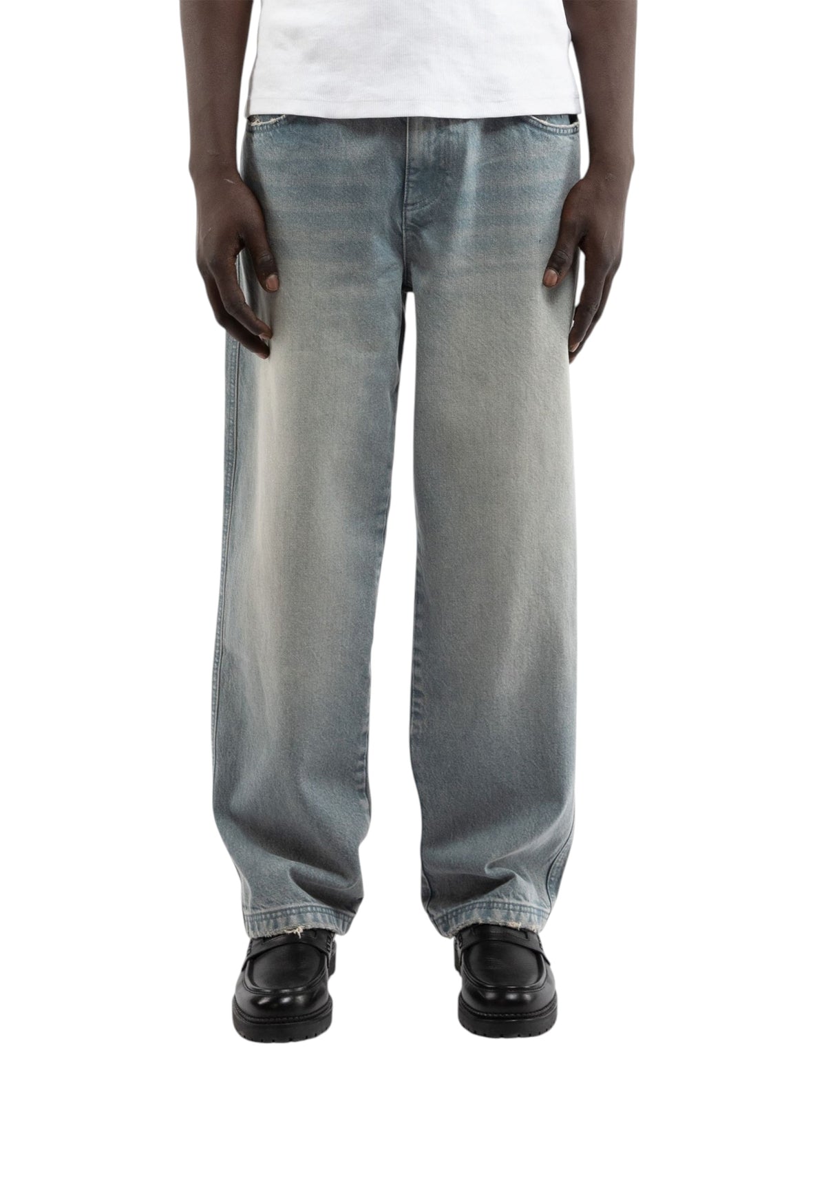 Reternity essential straight fit denim pants jeans gamba dritta - Light blue