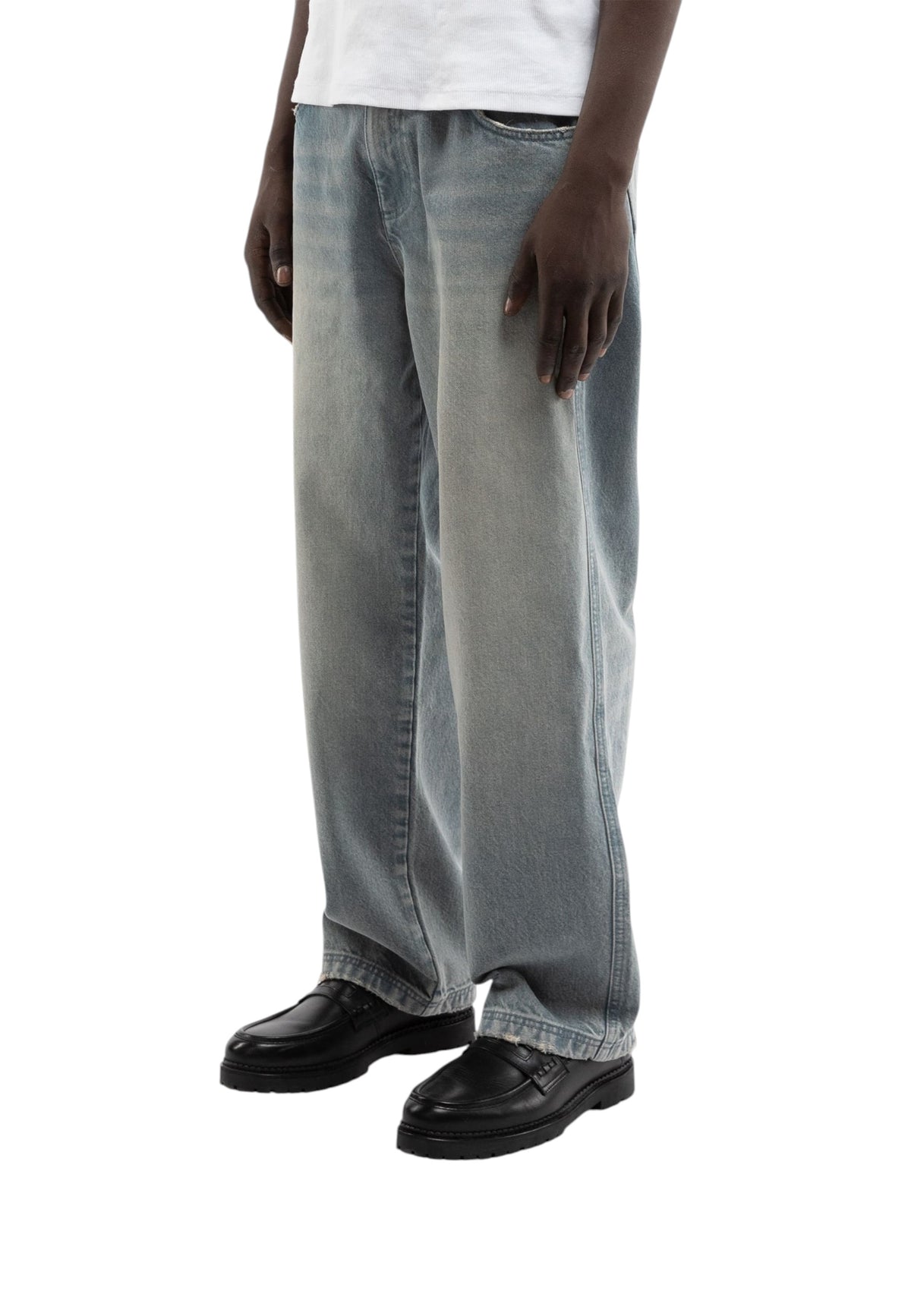 Reternity essential straight fit denim pants jeans gamba dritta - Light blue