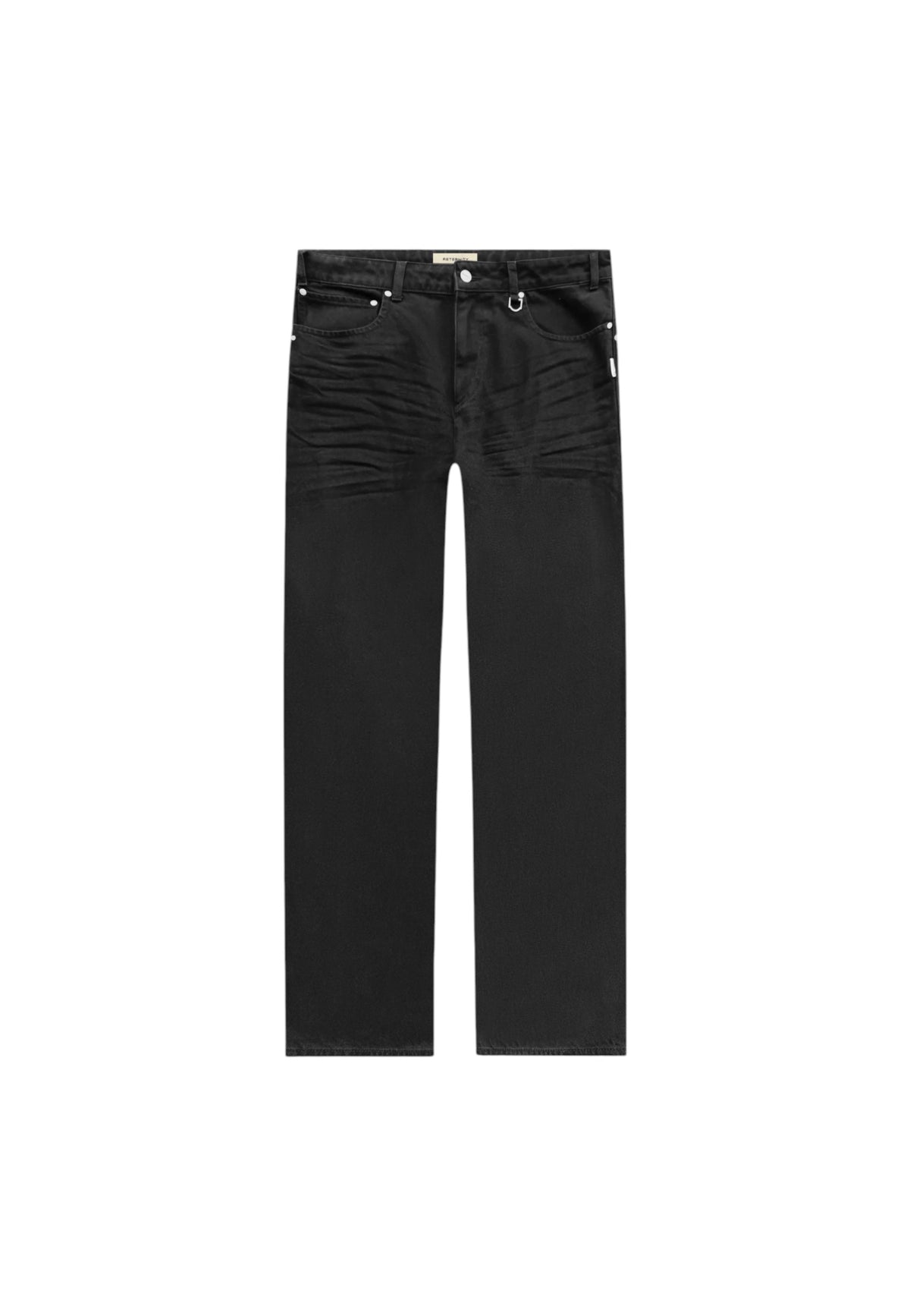 Reternity essential straight fit denim pants jeans gamba dritta - Deep black