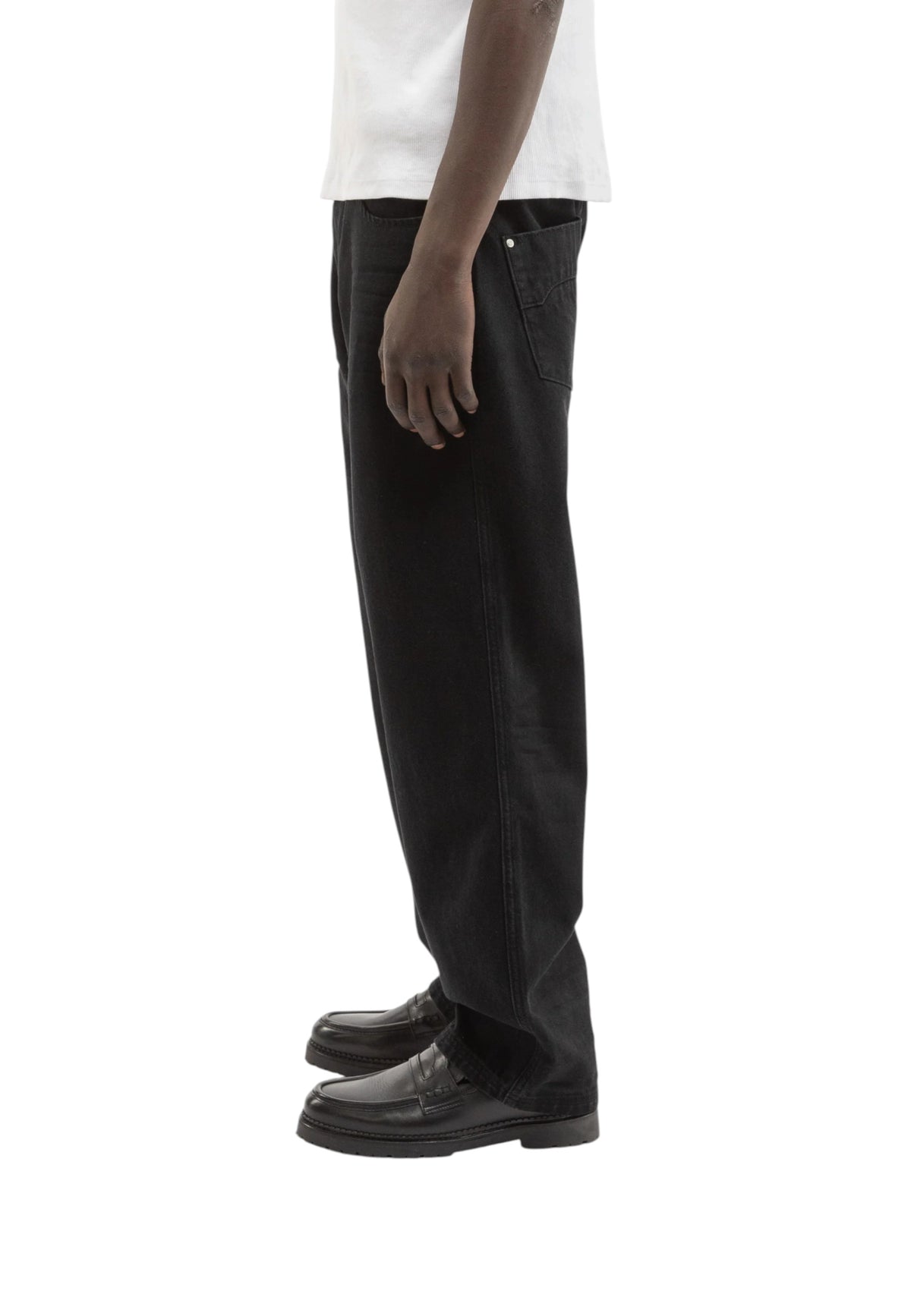 Reternity essential straight fit denim pants jeans gamba dritta - Deep black
