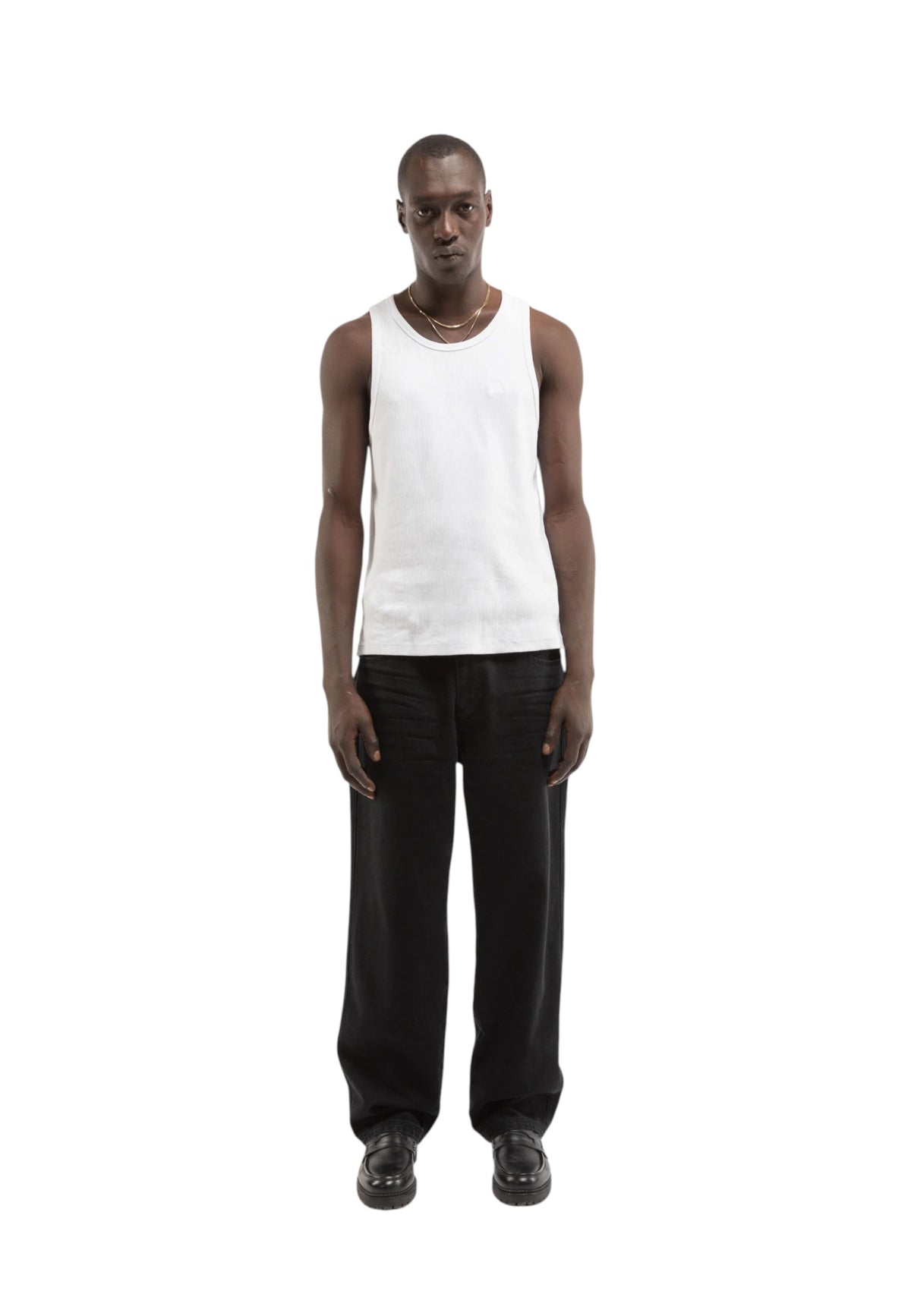Reternity essential straight fit denim pants jeans gamba dritta - Deep black