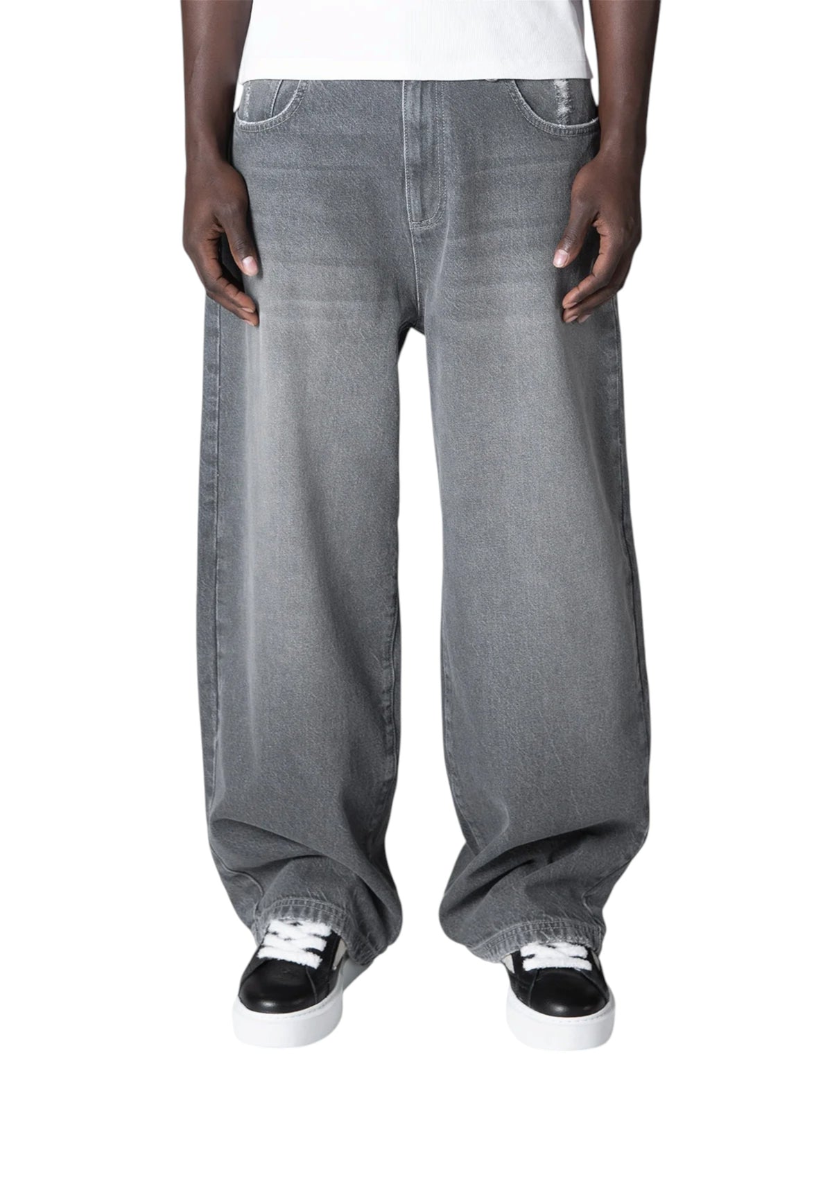 Reternity Essentials baggy denim pants jeans gamba larga - Washed grey