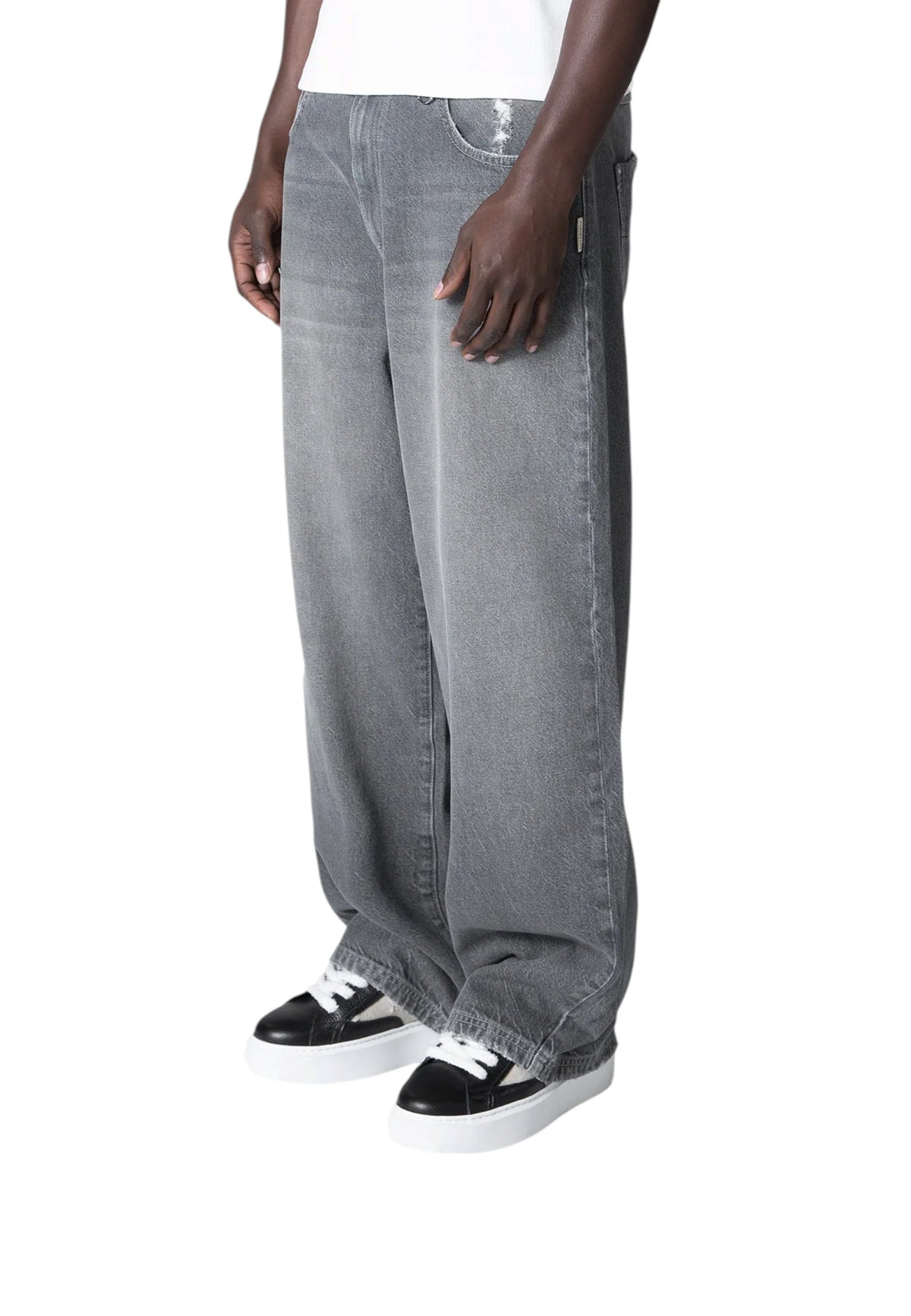Reternity Essentials baggy denim pants jeans gamba larga - Washed grey