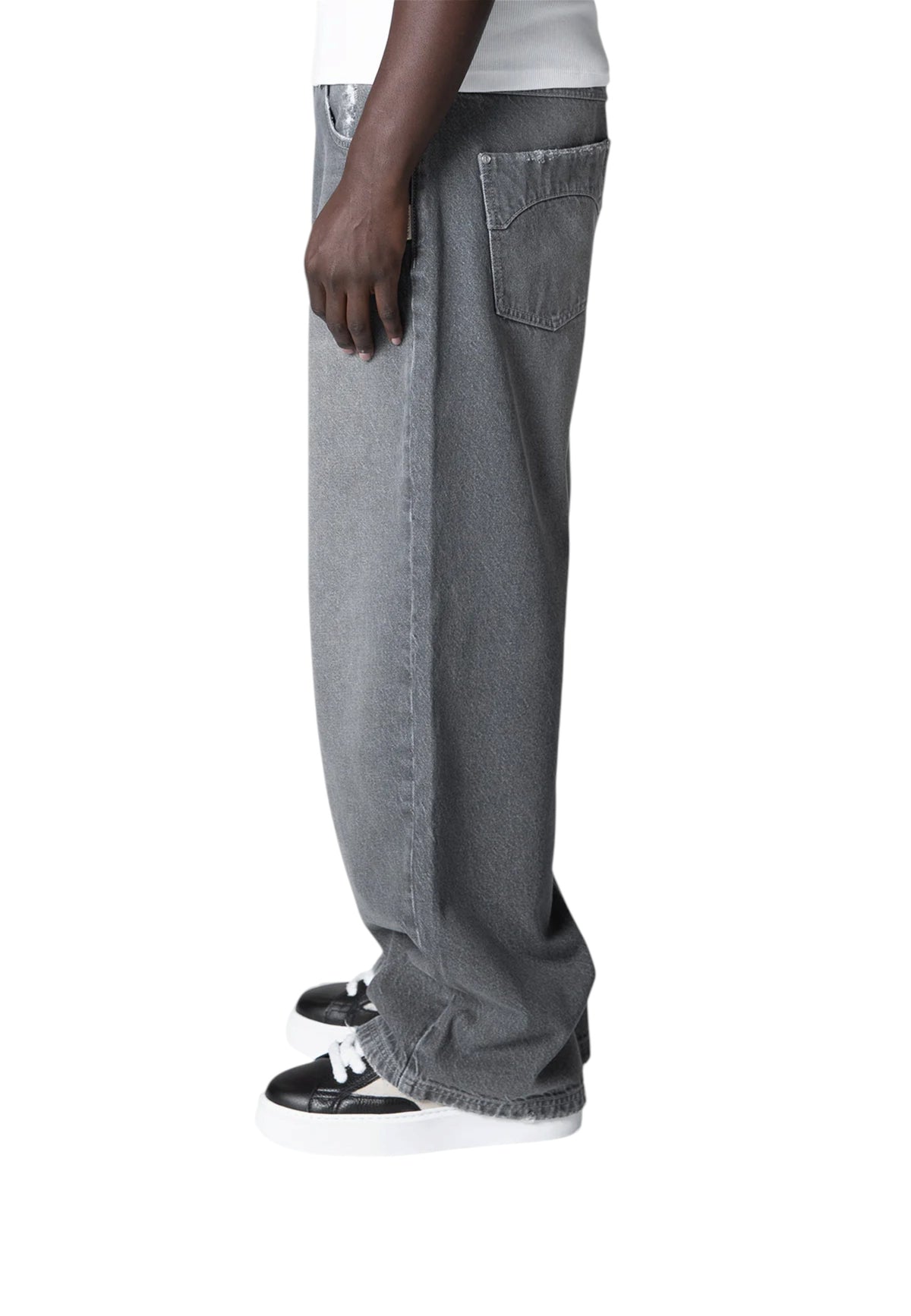 Reternity Essentials baggy denim pants jeans gamba larga - Washed grey