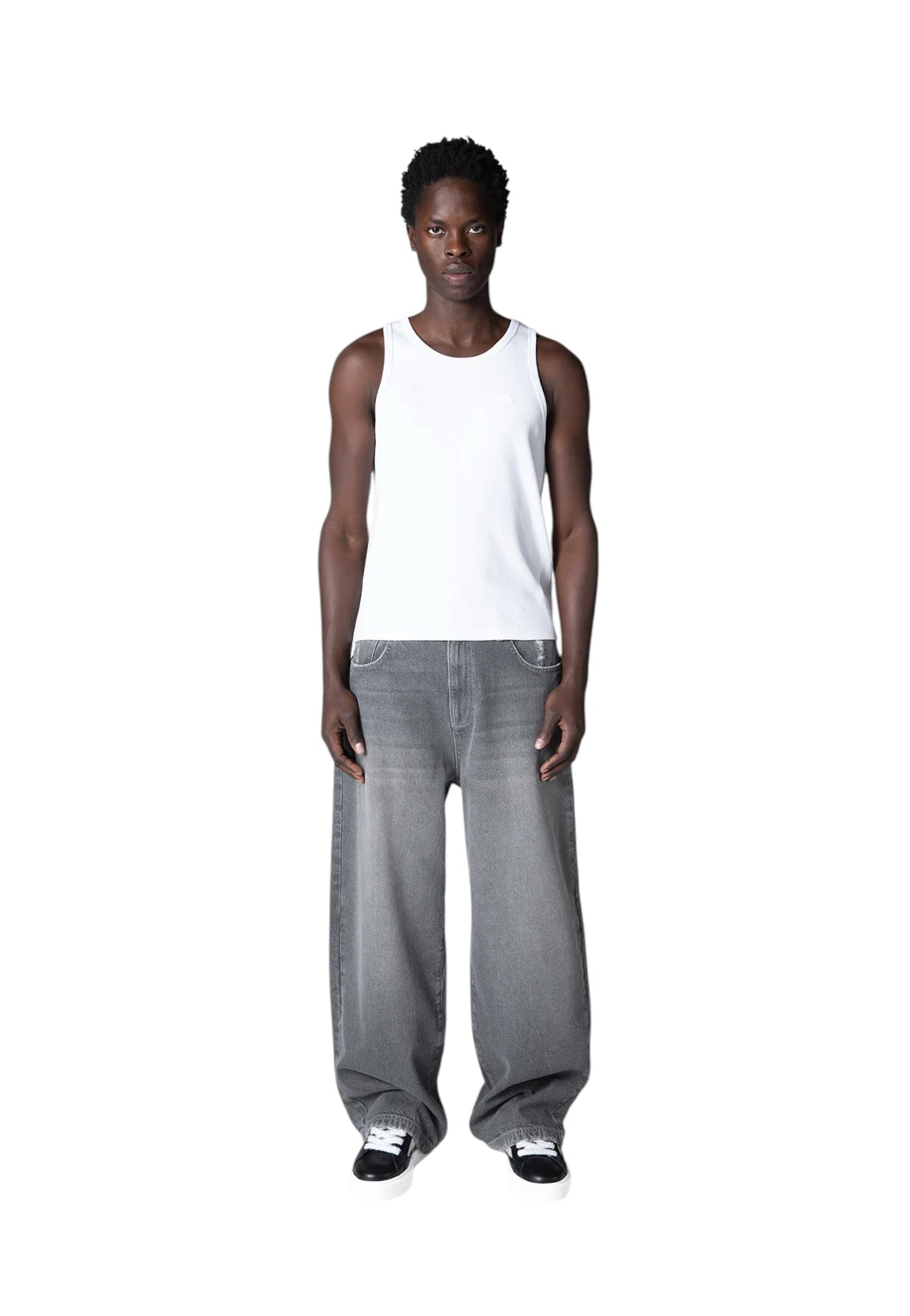 Reternity Essentials baggy denim pants jeans gamba larga - Washed grey