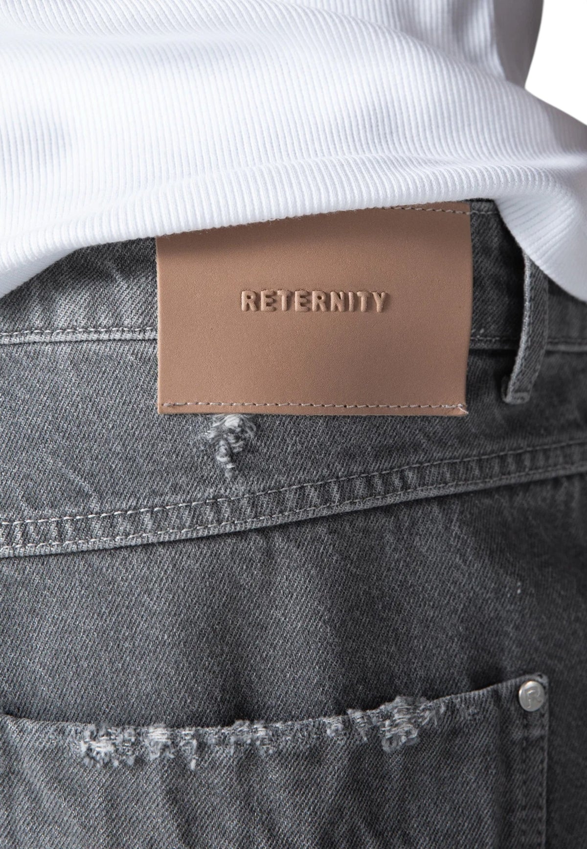 Reternity Essentials baggy denim pants jeans gamba larga - Washed grey