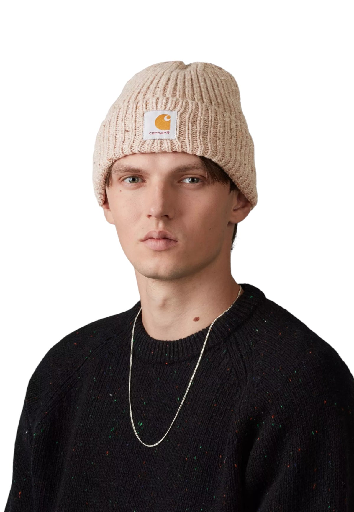 Carhartt Wip Anglistic Beanie cappellino invernale - Speckled Fleur de sel
