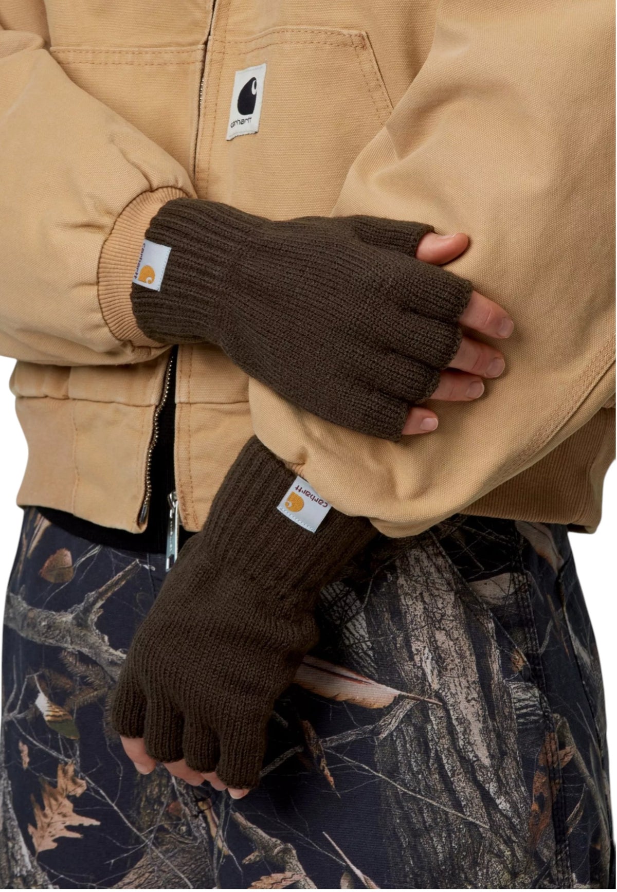Carhartt Wip Mitten Gloves Guanti con mezze dita - Tobacco
